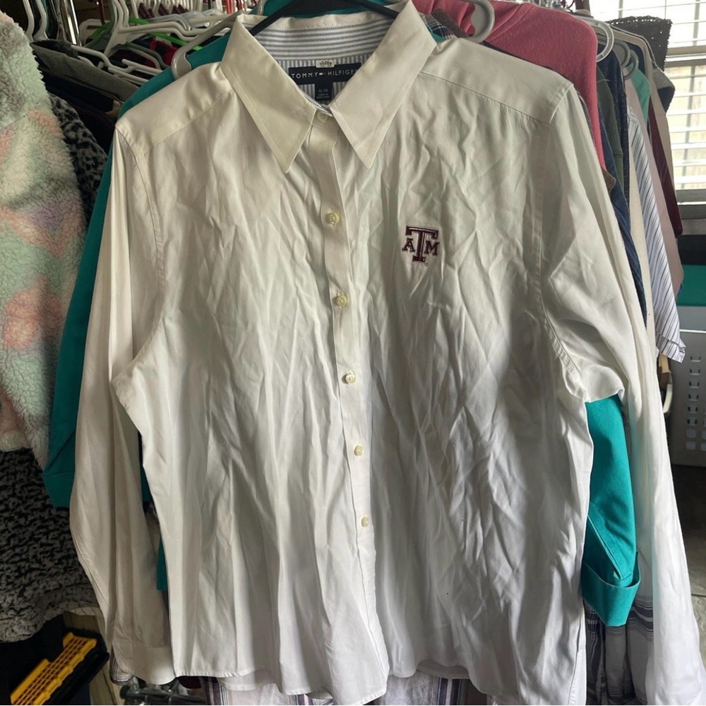 White Button-Up Shirt Texas A&M